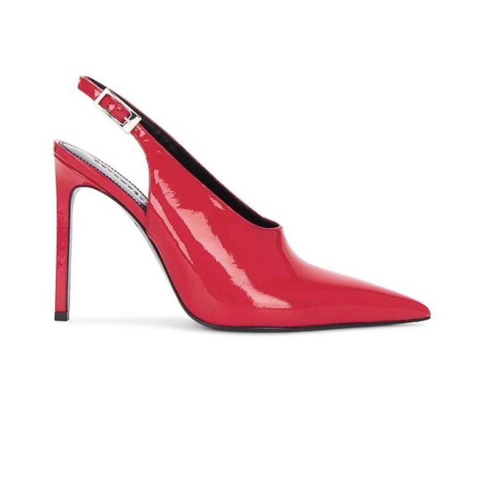 Retrofete Red Patent Leather Slingback Stiletto Heels